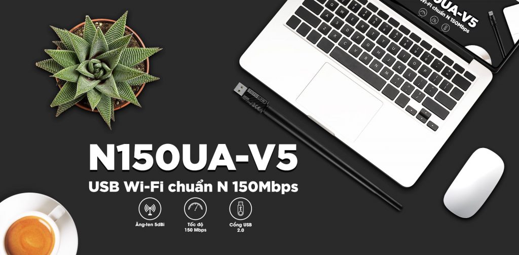 USB thu Wifi Totolink N150UA V5 chuẩn N tốc độ 150Mbps GIẢI PHÁP WIFI